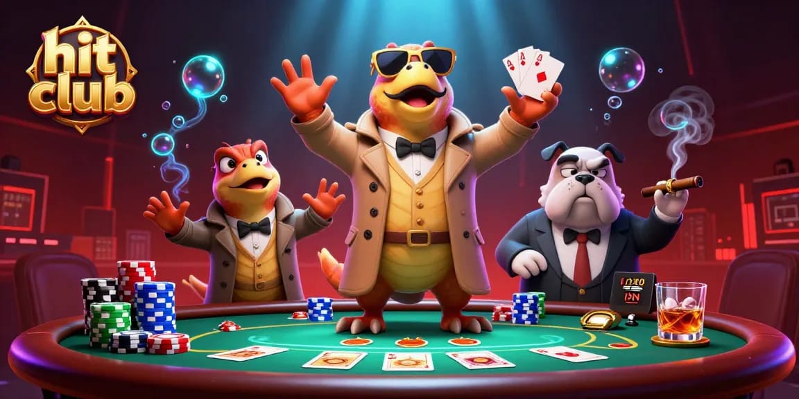 Join the fun at hit club with raptors in a trench coat trying to bluff their way into a VIP casino!