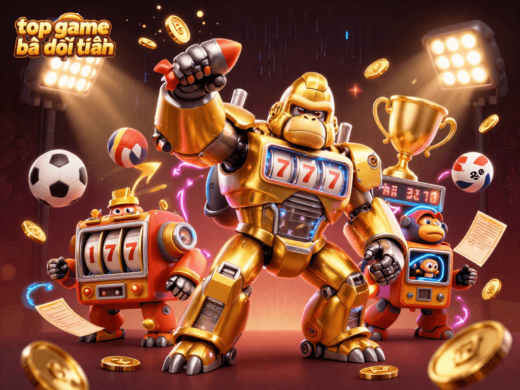 Experience thrilling gameplay with top game bài đổi thưởng features in this vibrant 3D casino illustration.