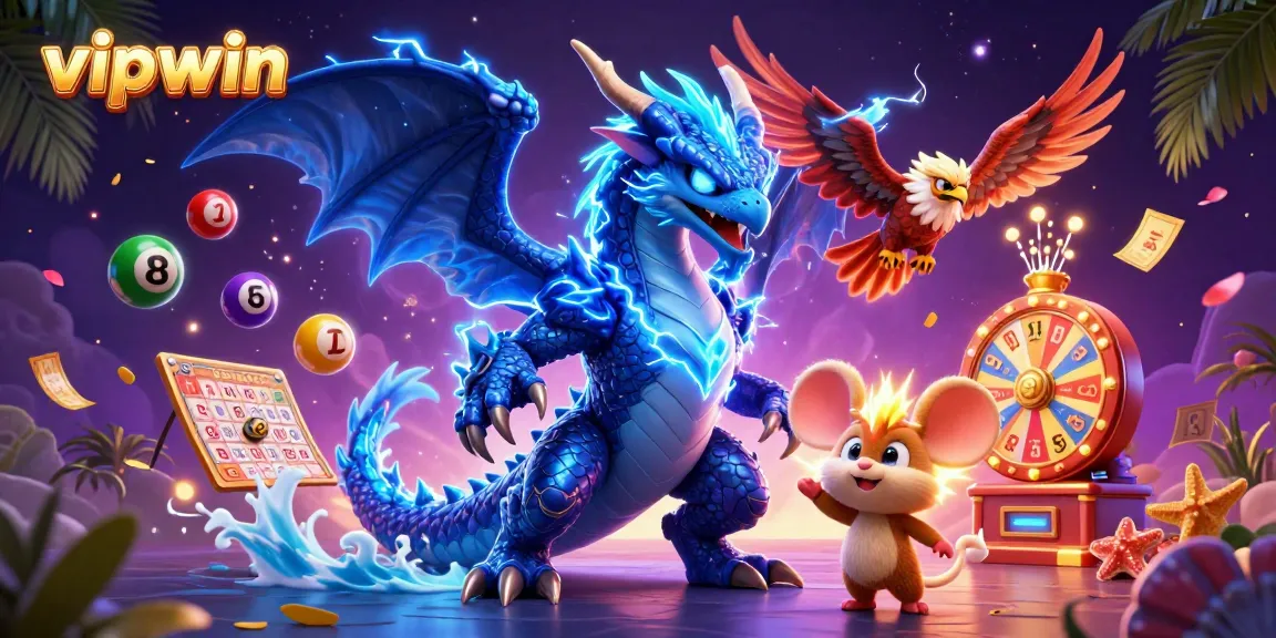 Experience exciting gaming thrills at vipwin with vibrant lottery elements dynamically arranged.