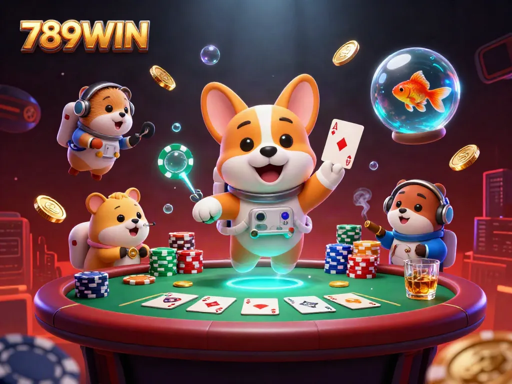 Engage with thrilling games at 789WIN, featuring vibrant 3D characters in a lively casino atmosphere.