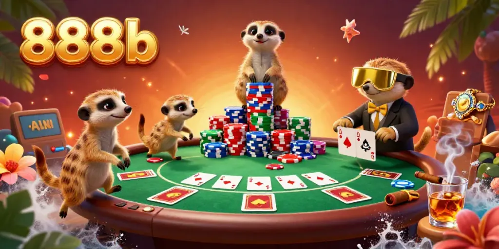 Engage in thrilling casino fun with 888b's meerkat gaming adventure, featuring dynamic poker action.