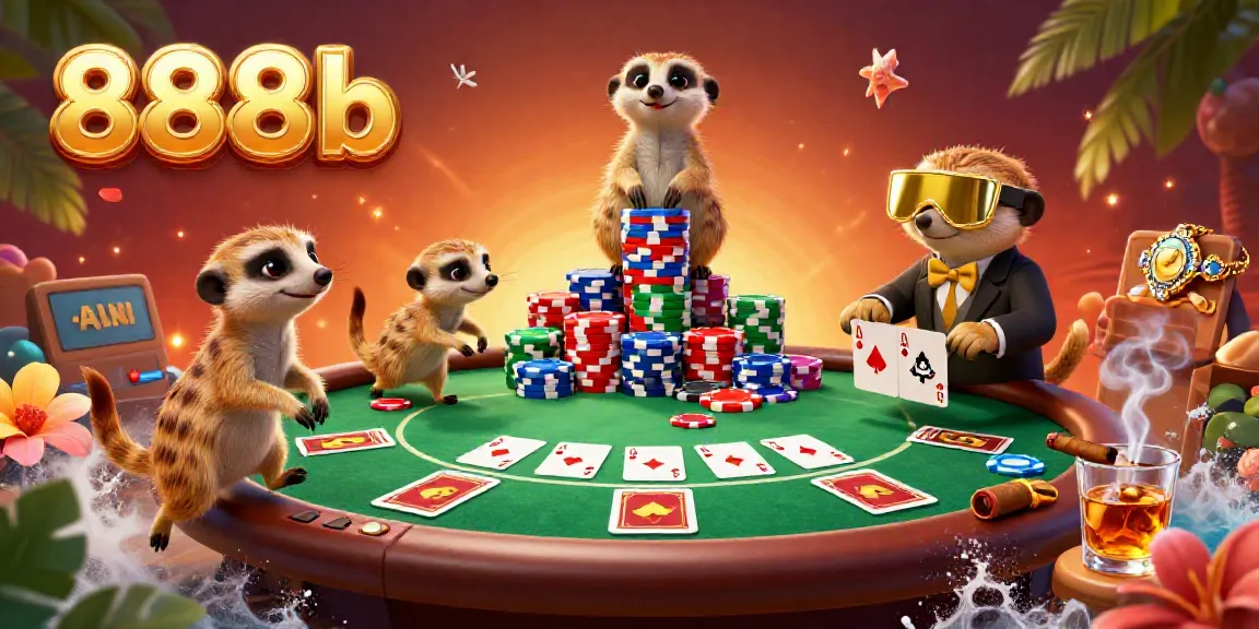 Engage in thrilling casino fun with 888b's meerkat gaming adventure, featuring dynamic poker action.