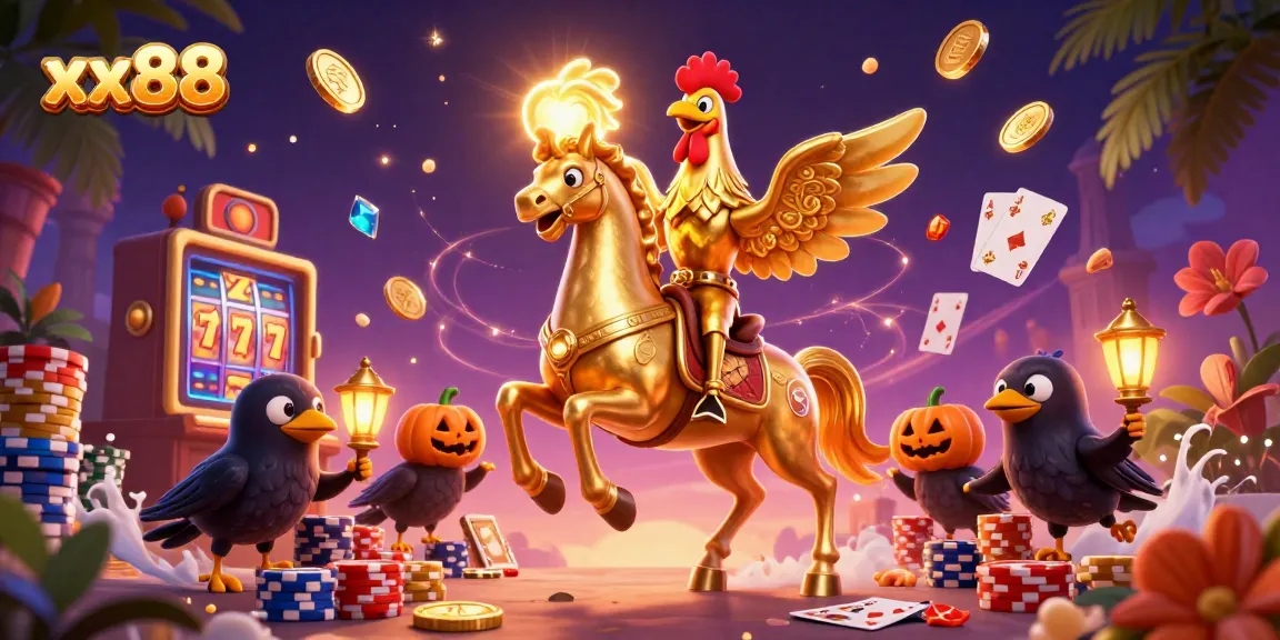 Experience thrilling gameplay at xx88 with our dynamic golden rooster casino scene.