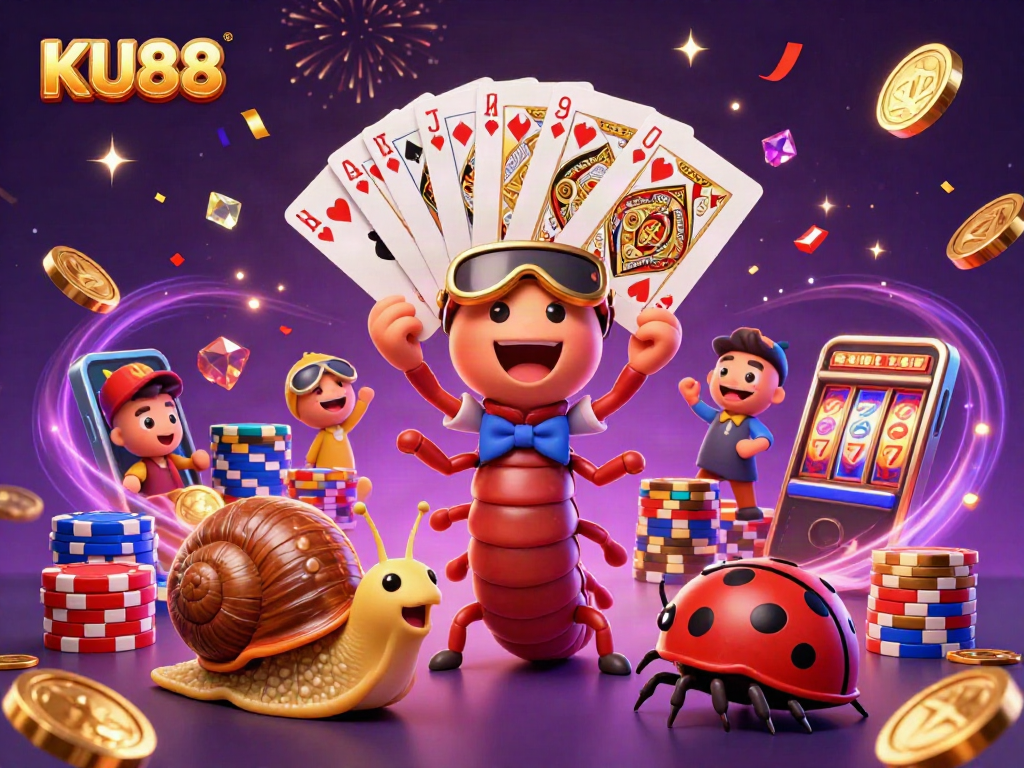 Experience thrilling gameplay at KU88 casino with exciting 3D characters and vibrant gambling elements.