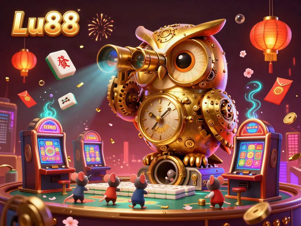 Experience the excitement of Lu88 with vibrant casino scenes, featuring unique characters and dynamic gaming elements.