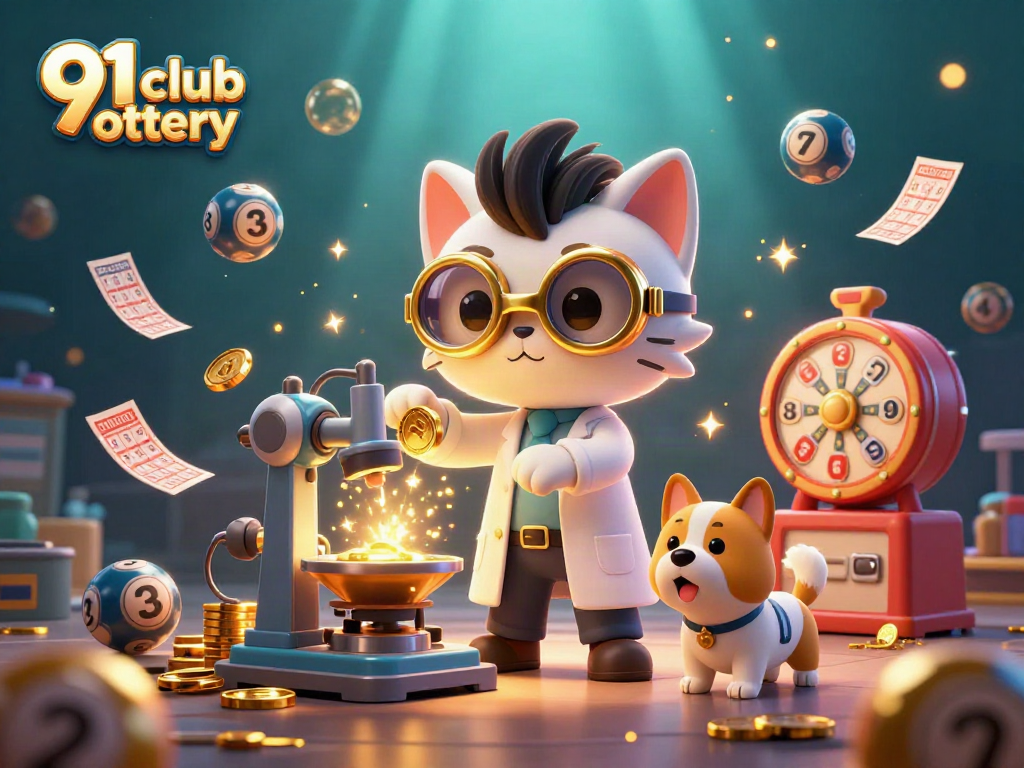 Engage in the thrilling 91 club lottery with dynamic gaming visuals and vibrant characters.
