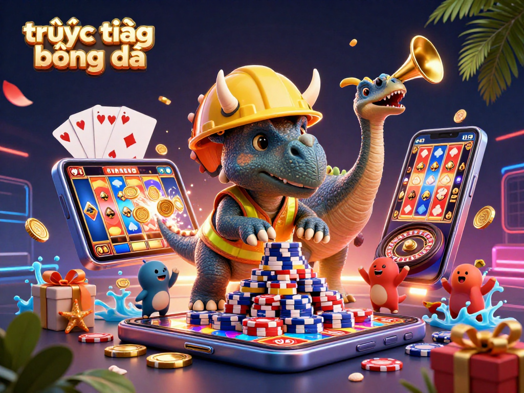 Experience trực tiếp bóng đá in a vibrant carnival scene celebrating gaming success