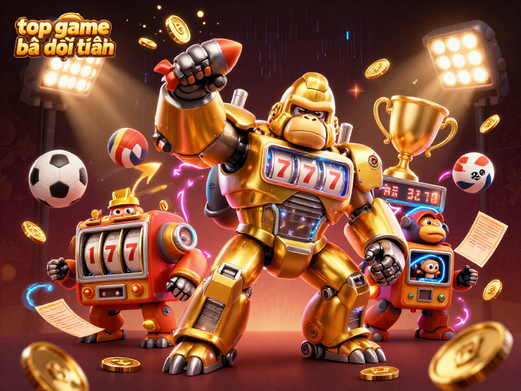 Experience thrilling gameplay with top game bài đổi thưởng features in this vibrant 3D casino illustration.