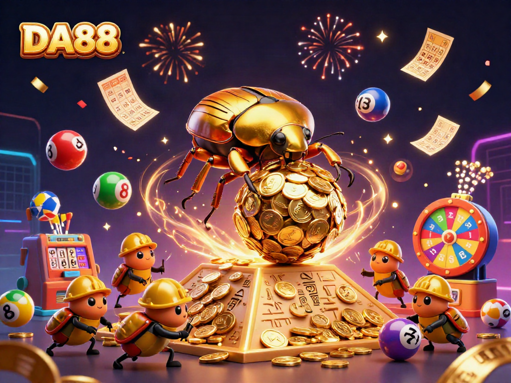 Experience the thrill of DA88 with colorful lottery elements and a dazzling prize atmosphere.