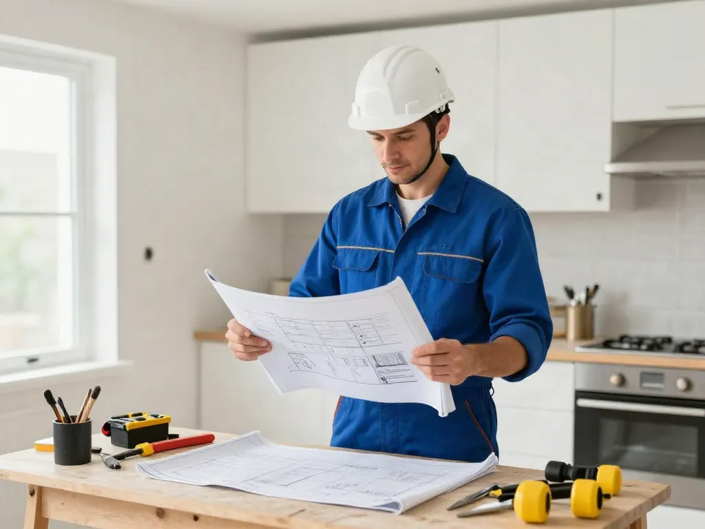 Contractor at a home renovation site, showcasing quality local service with wish 4d.