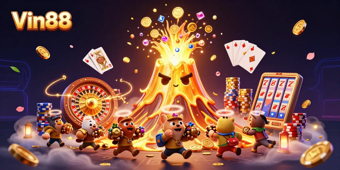 Spin the reels and win with Vin88's captivating golden treasures and excitement!