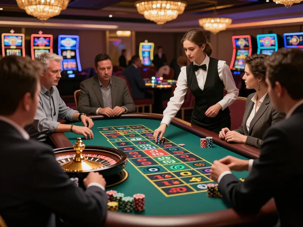 Experience the thrill of rokok 88 at a lively roulette table with players engaged in bets.