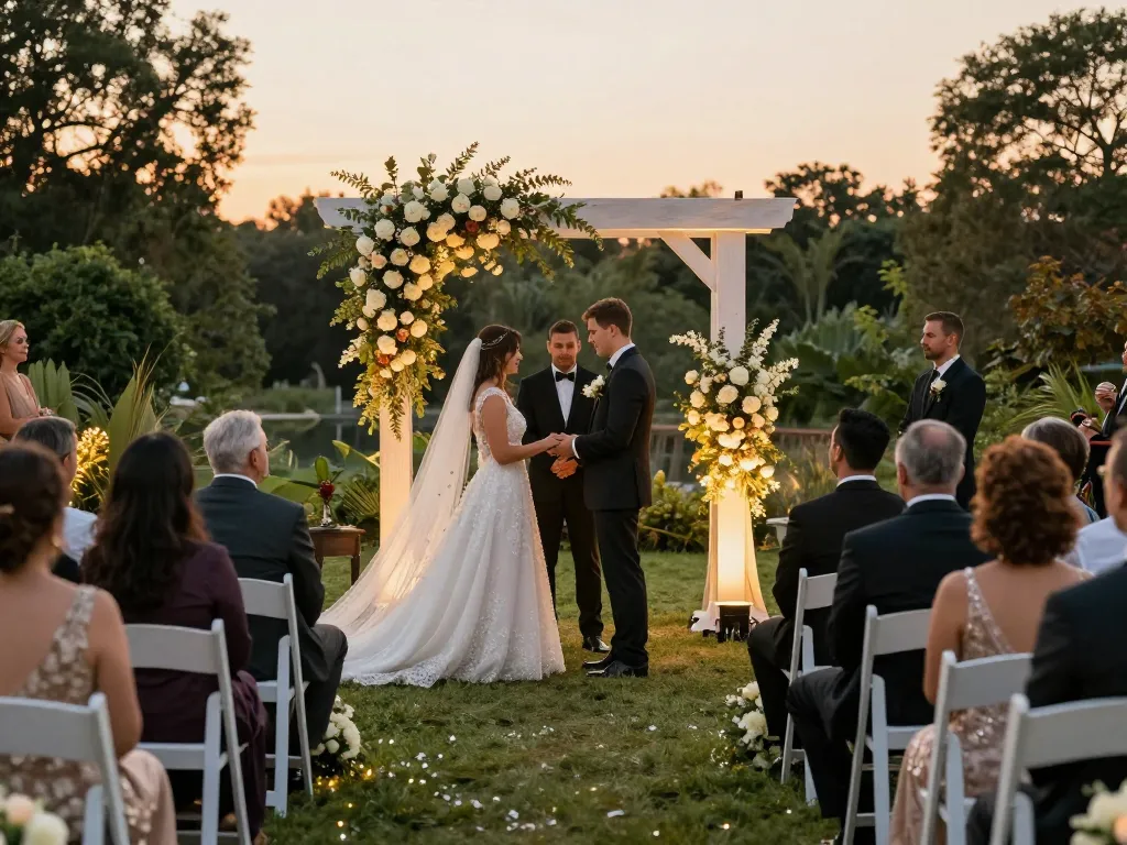 Experience the beauty of rokok 88 religious wedding venues with a couple exchanging vows at a scenic outdoor location