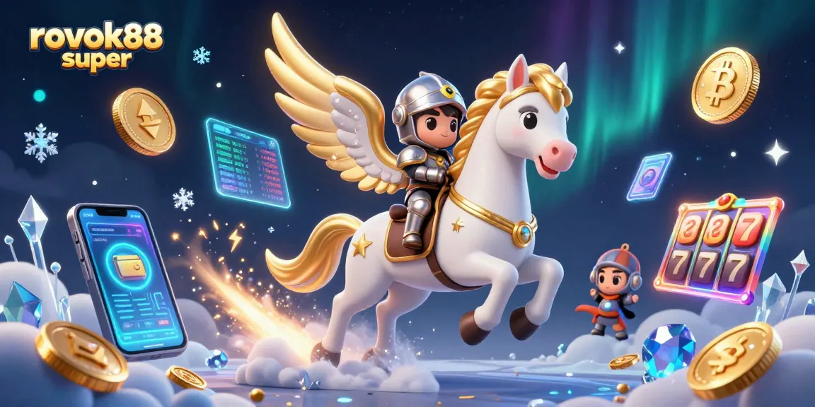 Experience thrilling gameplay with rokok88 super as a hero rides a celestial horse in a vibrant gaming world.