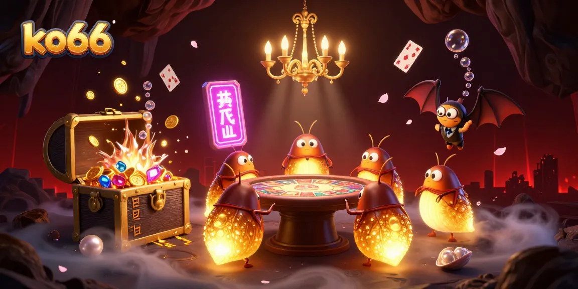 Engage in thrilling gameplay at ko66 with vibrant glowworms lighting up a cave casino.