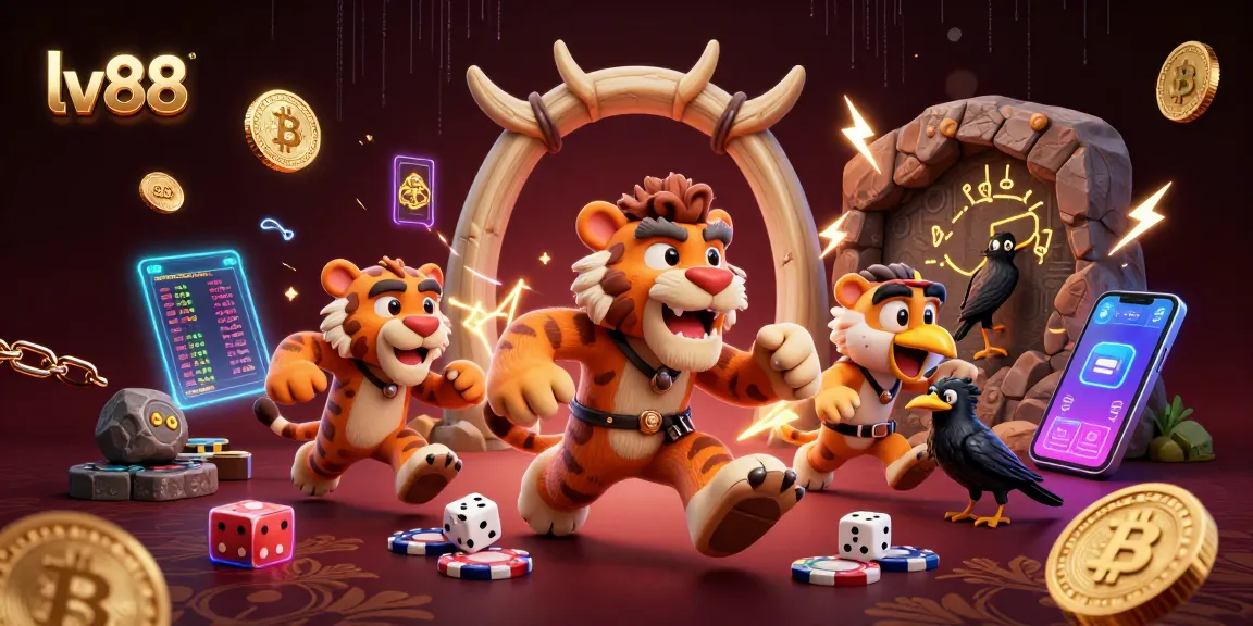 Experience the thrill of lv88 with a vibrant, immersive 3D casino scene full of engaging elements and characters.