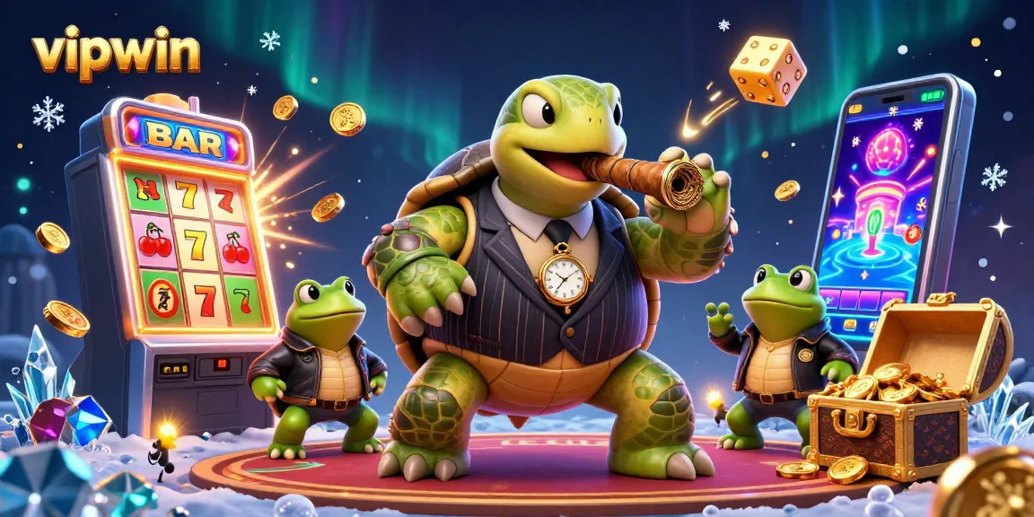 Experience thrilling gaming at vipwin with vibrant casino characters, slot action, and dynamic celebrations.