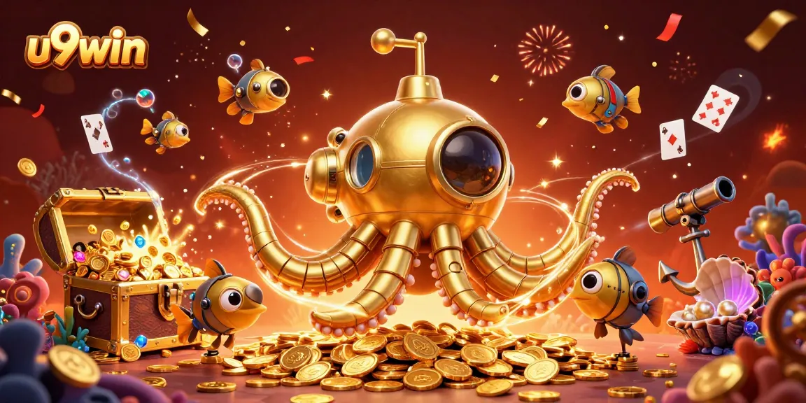 Spin and win with u9win's dynamic casino adventure featuring underwater treasures and playful elements.