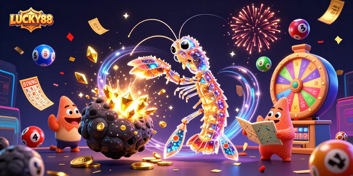 Join the excitement at LUCKY88 as our 3D mantis shrimp punches through gems and coins!