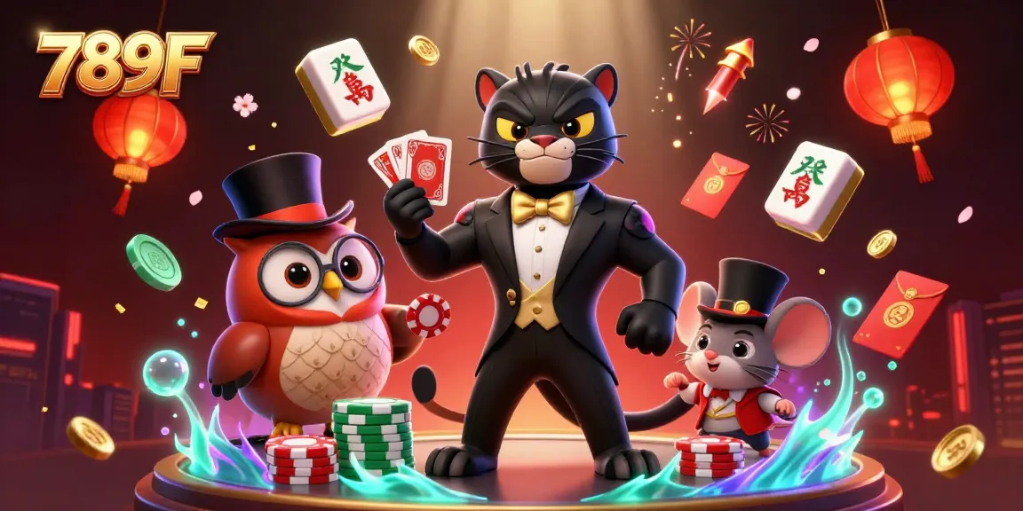 Engage with 789F through exciting cards, poker chips, and vibrant gambling elements.