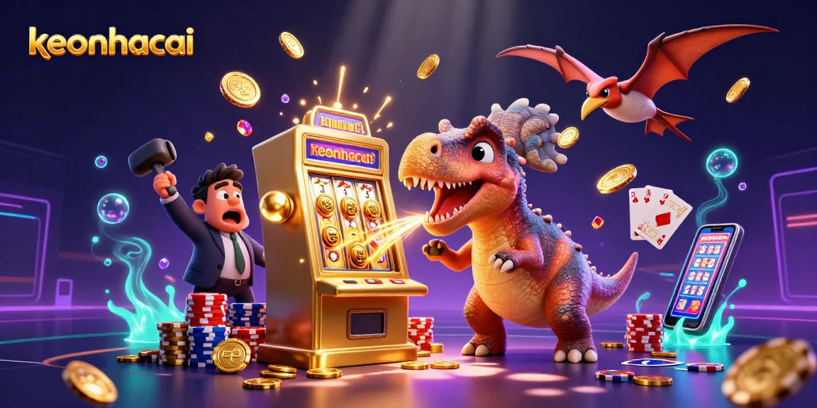 Keonhacai offers immersive experience with a giant pachycephalosaurus winning jackpot at a vibrant casino